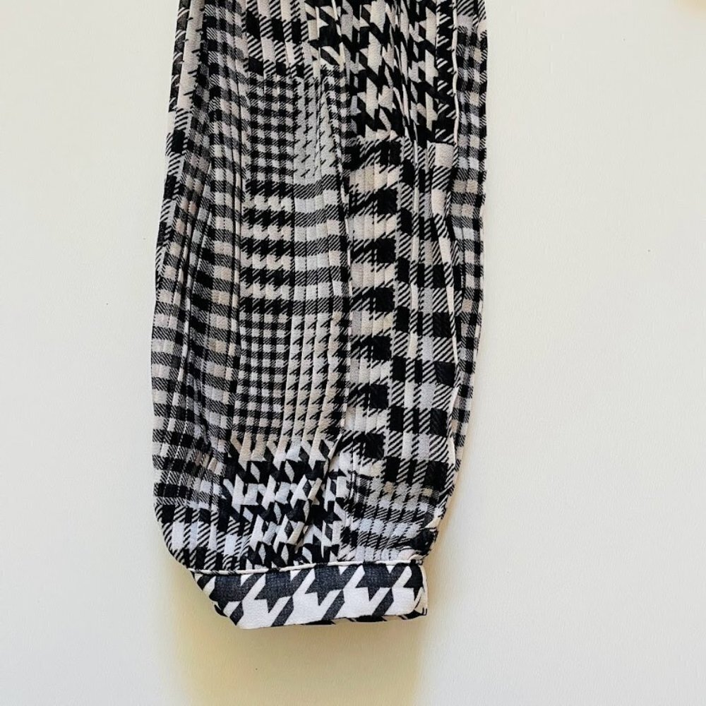 NWT Ann Taylor Dress Plaid Houndstooth Herringbone Belted Midi Flare Heritage - Picture 7 of 13